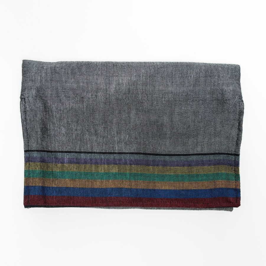 Gabrieli Tallits * | Gabrieli Tallit Gabrieli Tallits Esther Silk Tallit Rainbow Stripes On Gray