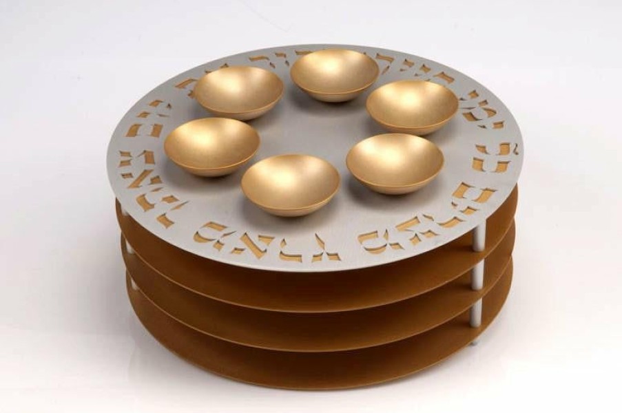 Art & Judaica * | Agayof Art & Judaica Seder Plate 3 Levels