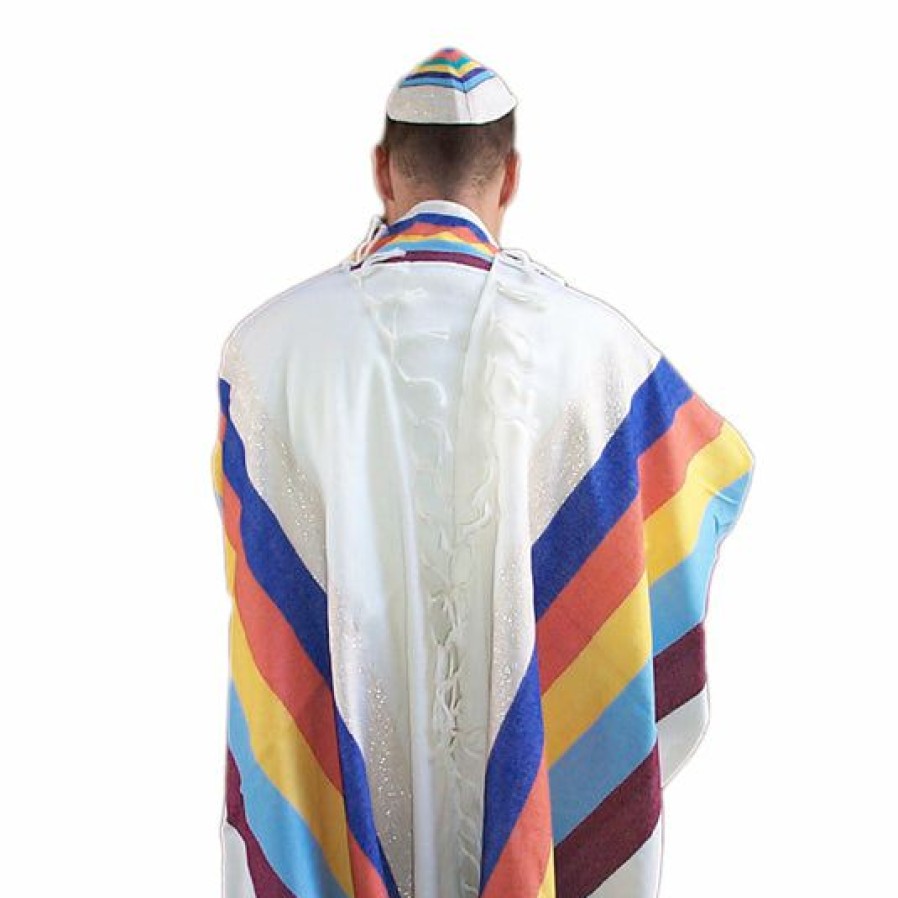 Gabrieli Tallits * | Gabrieli Tallit Emanuel Wool Tallit 6 Wide Stripes Gabrieli Tallits