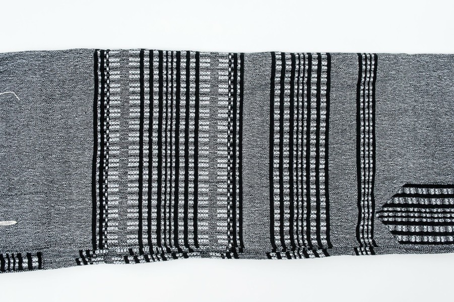 Gabrieli Tallits * | Gabrieli Tallit Gabrieli Tallits Yoel Wool Tallit Black And Grays On Gray