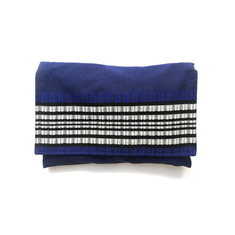 Elegant Gabrieli * | Gabrieli Tallit Yoel Cotton Tallit Grey And Black On Blue