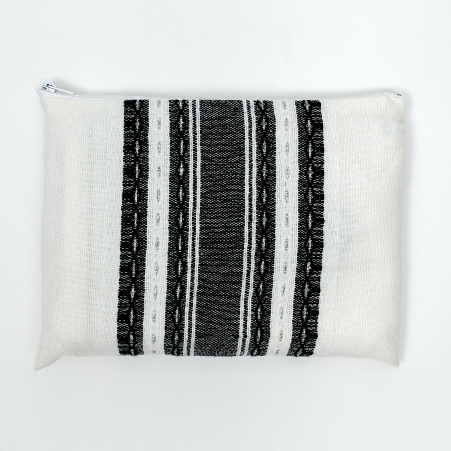 Gabrieli Tallits * | Gabrieli Tallit Samuel Wool Tallit Black And Silver