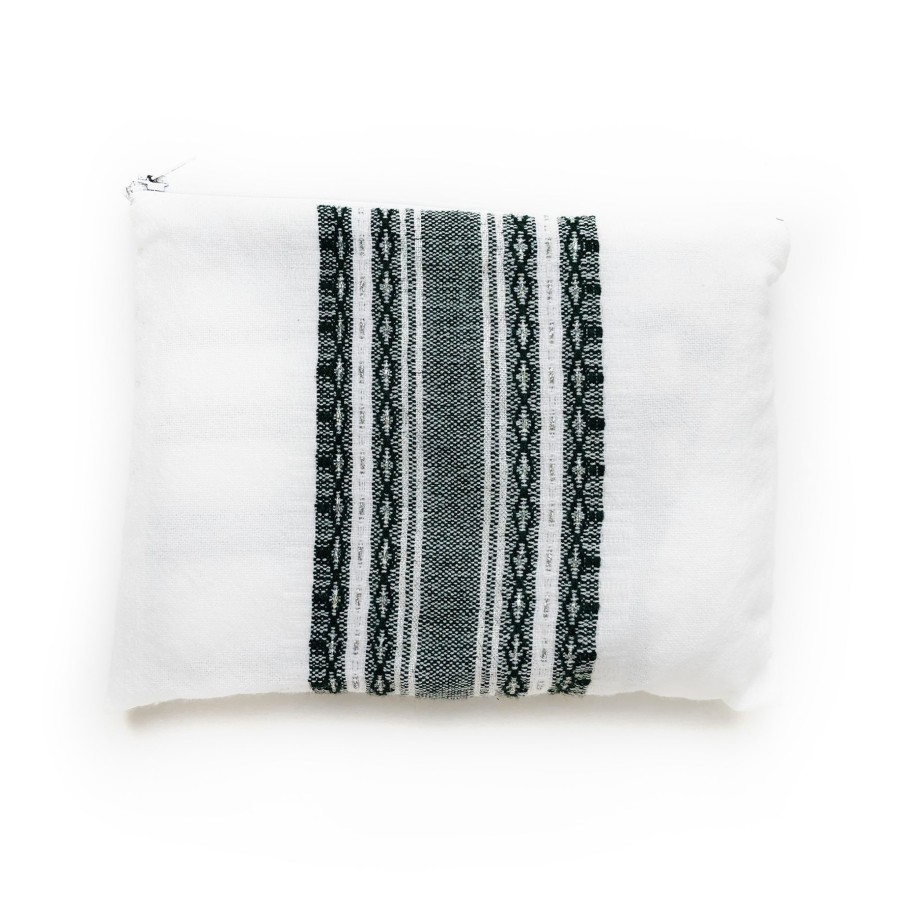 Gabrieli Tallits * | Gabrieli Tallit Gabrieli Tallits Samuel Wool Tallit Dark Green And Silver