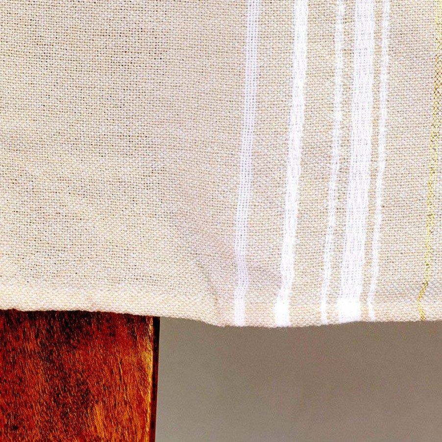 Home & Special Occasions * | Gabrieli Tablecloths Bold Design Gold And White On Beige