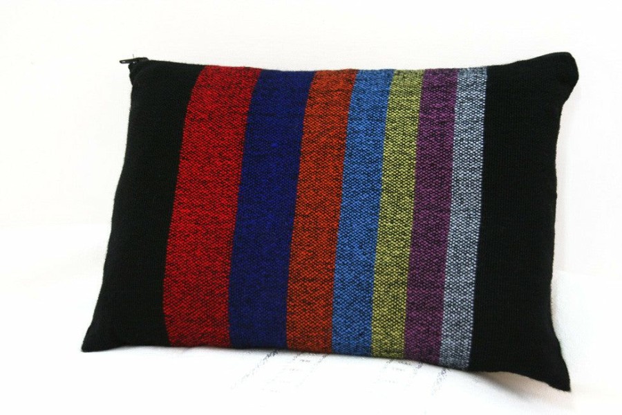 Gabrieli Tallits * | Gabrieli Tallit Esther Wool Tallit Rainbow Stripes On Black