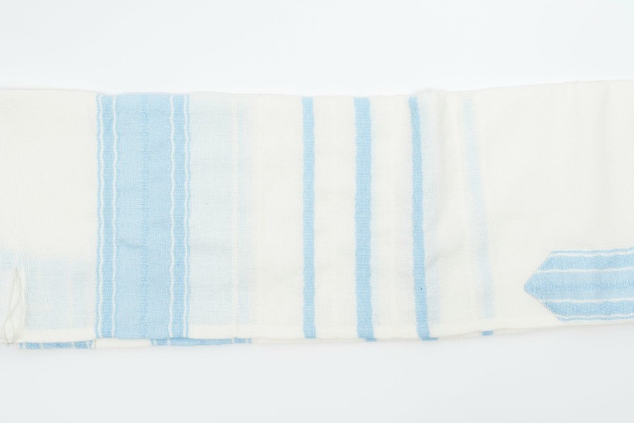 Gabrieli Tallits * | Gabrieli Tallit Adam Wool Tallit Baby Blue