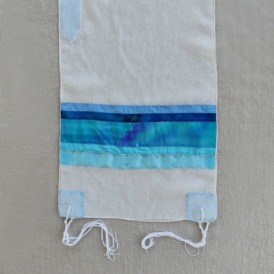 Elegant Gabrieli * | Gabrieli Tallit Lady Gabrieli Voile Tallit Blue And Turquoise