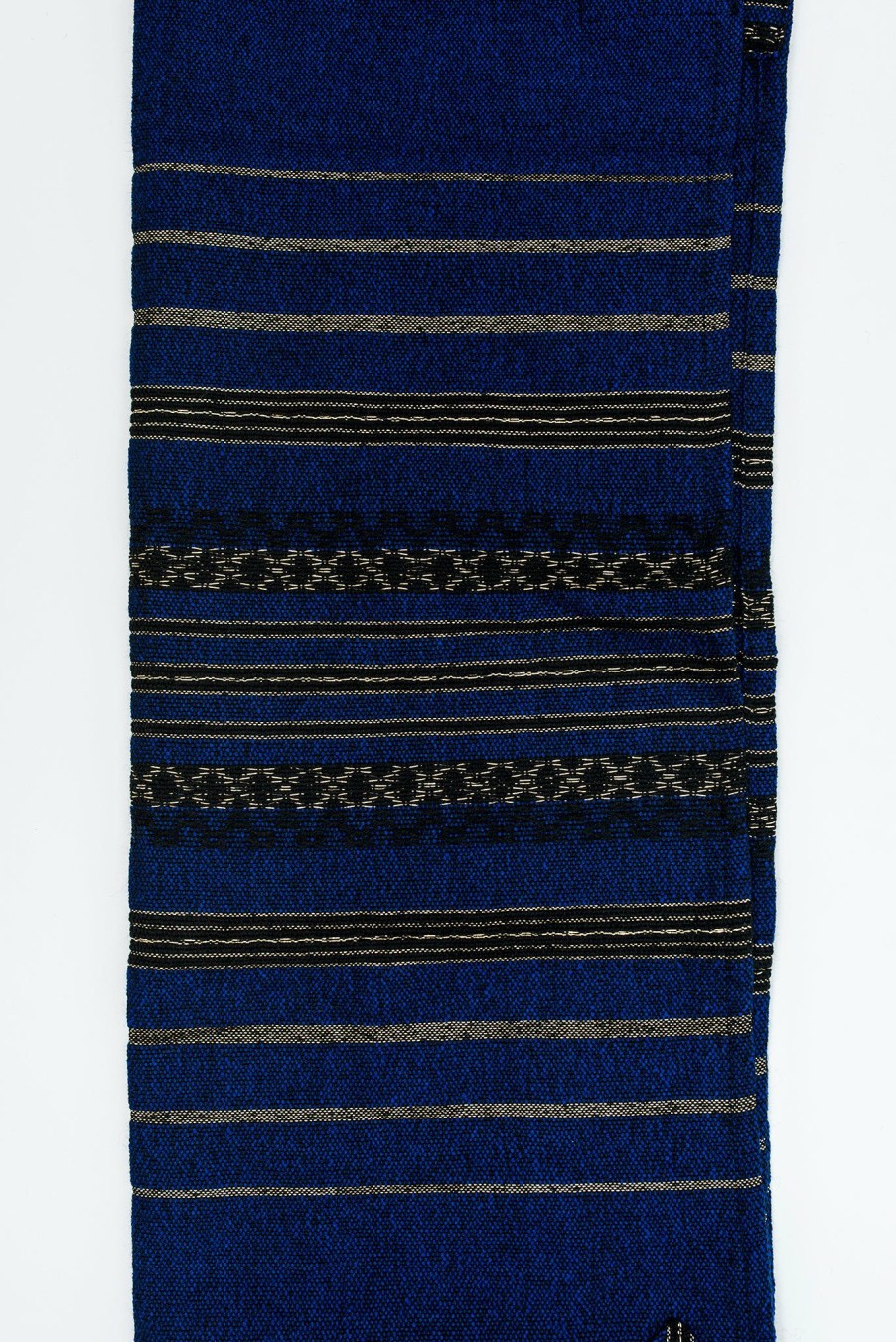 Gabrieli Tallits * | Gabrieli Tallit Hagar Wool Tallit Black And Gold Design On Blue