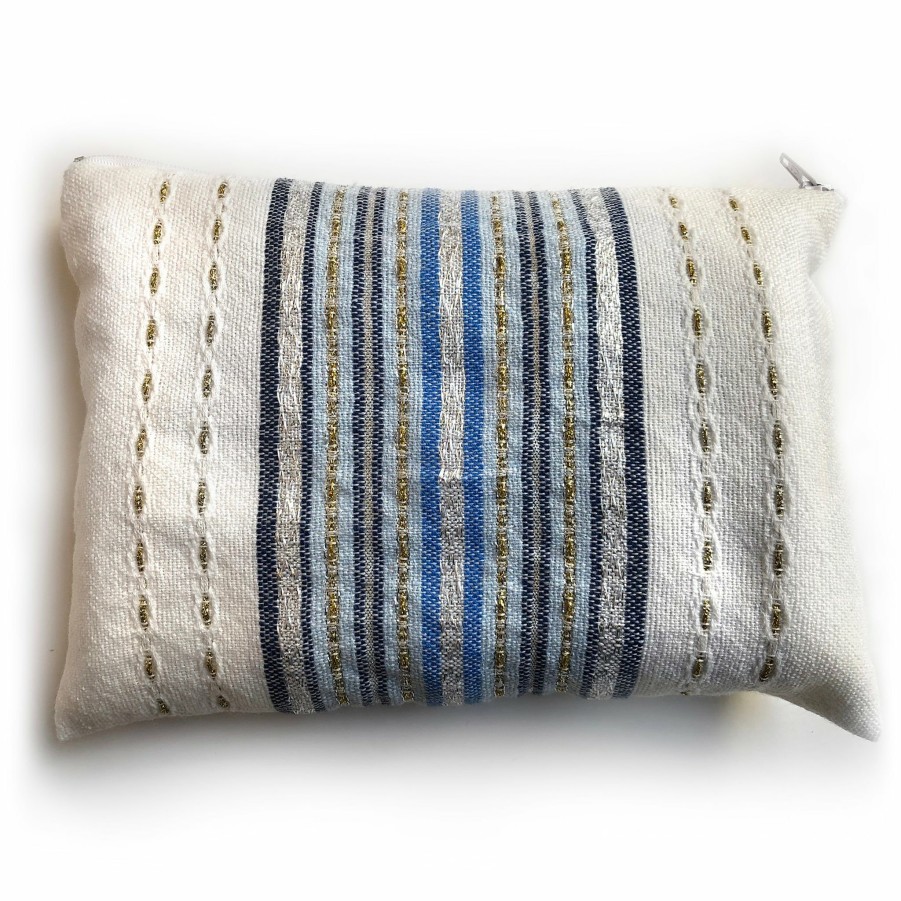 Gabrieli Tallits * | Gabrieli Tallit Gabrieli Premium Wool Tallit Shades Of Blue, Gold & Silver Gabrieli Tallits