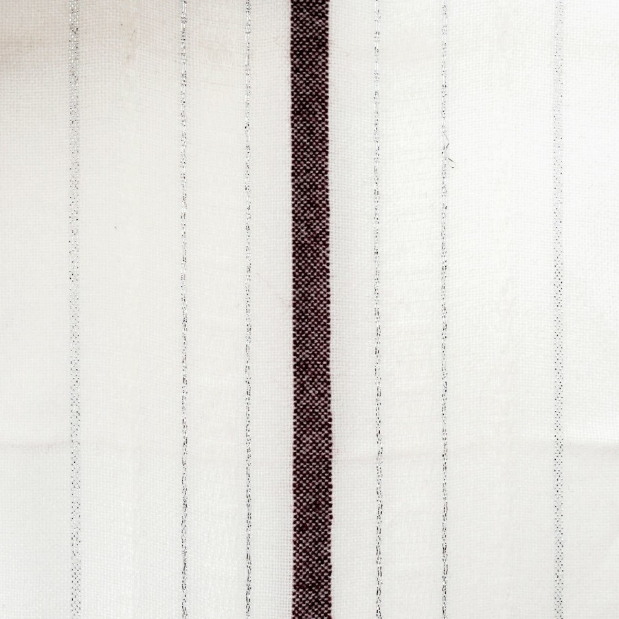 Home & Special Occasions * | Gabrieli Tablecloths Minimal Design Bordeaux And Silver On White