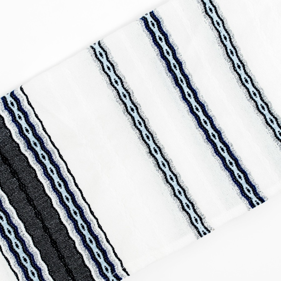 Gabrieli Tallits * | Gabrieli Tallit Gabrieli Tallits Adam Wool Tallit Blues With Silver