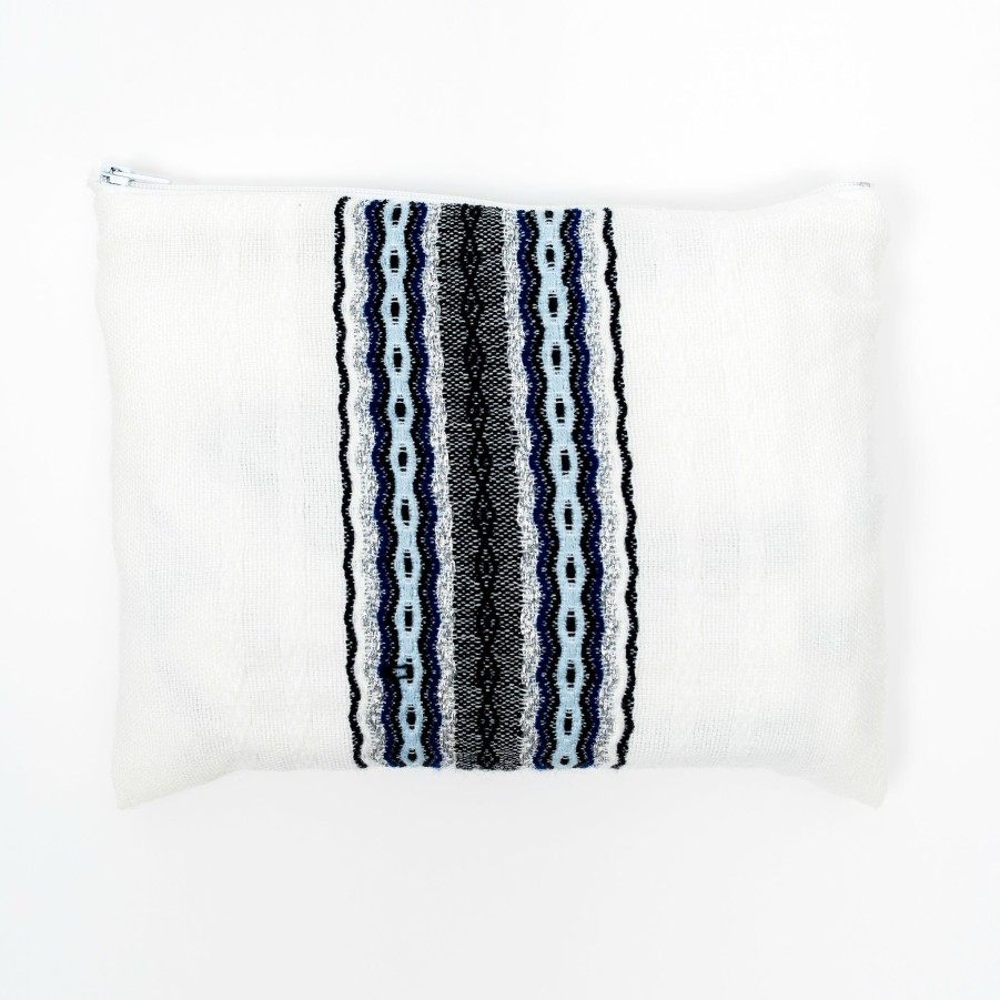 Gabrieli Tallits * | Gabrieli Tallit Gabrieli Tallits Adam Wool Tallit Blues With Silver