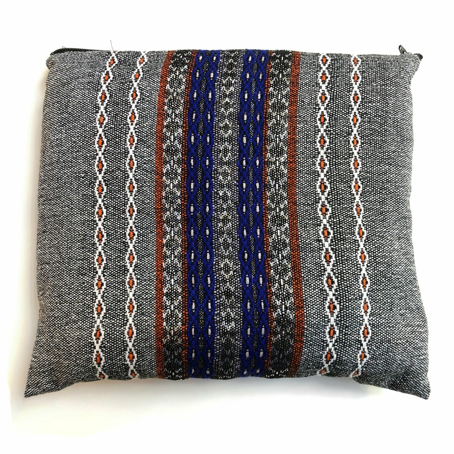 Gabrieli Tallits * | Gabrieli Tallit Gabrieli Premium Wool Tallit Blue & Orange With Silver On Gray