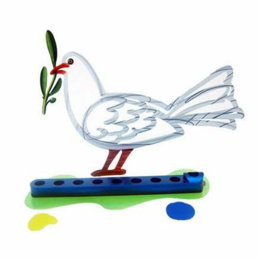 Art & Judaica * | D. Gerstein Art & Judaica Dove Menora By Gerstein