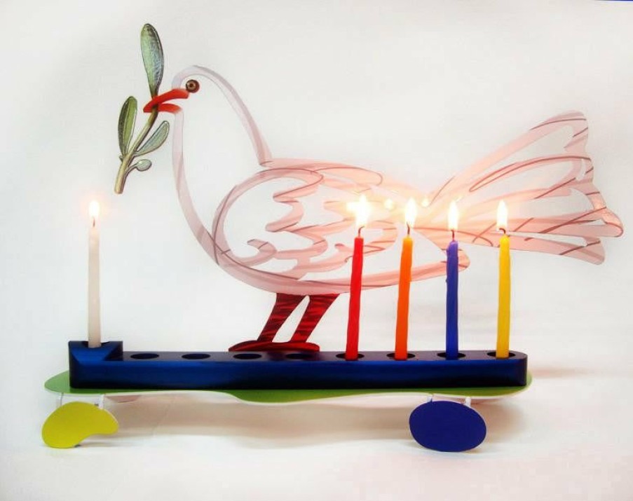 Art & Judaica * | D. Gerstein Art & Judaica Dove Menora By Gerstein