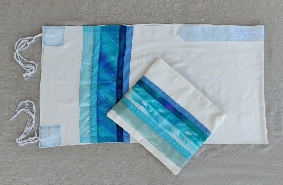 Elegant Gabrieli * | Gabrieli Tallit Gabrieli Tallits Lady Gabrieli Viscose Tallit Blue And Turquoise