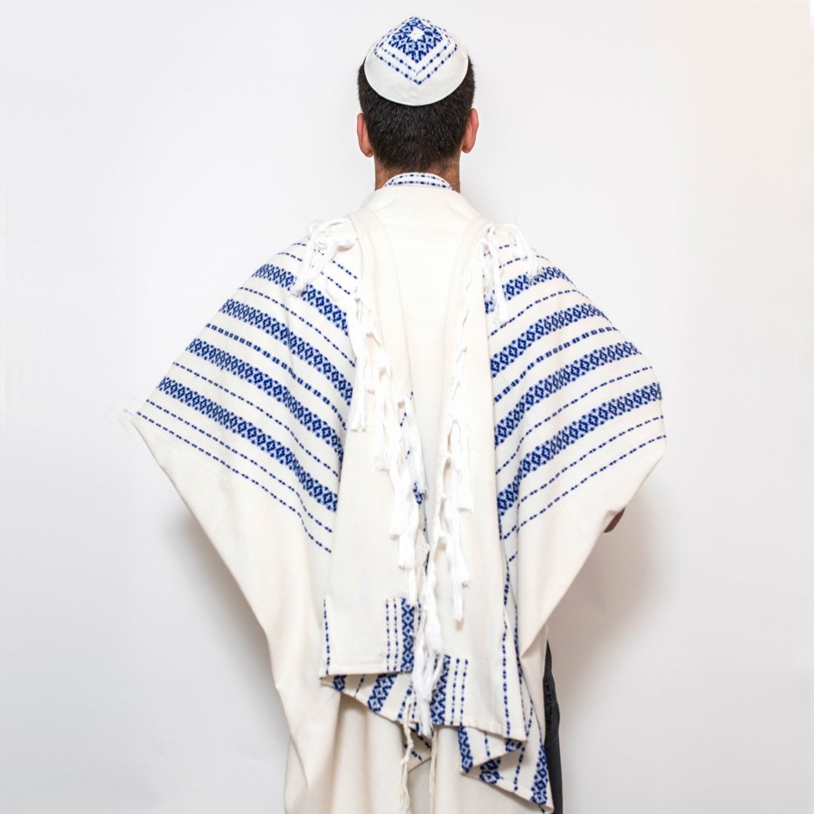 Gabrieli Tallits * | Gabrieli Tallit Gabrieli Tallits Daniel Wool Tallit Blue