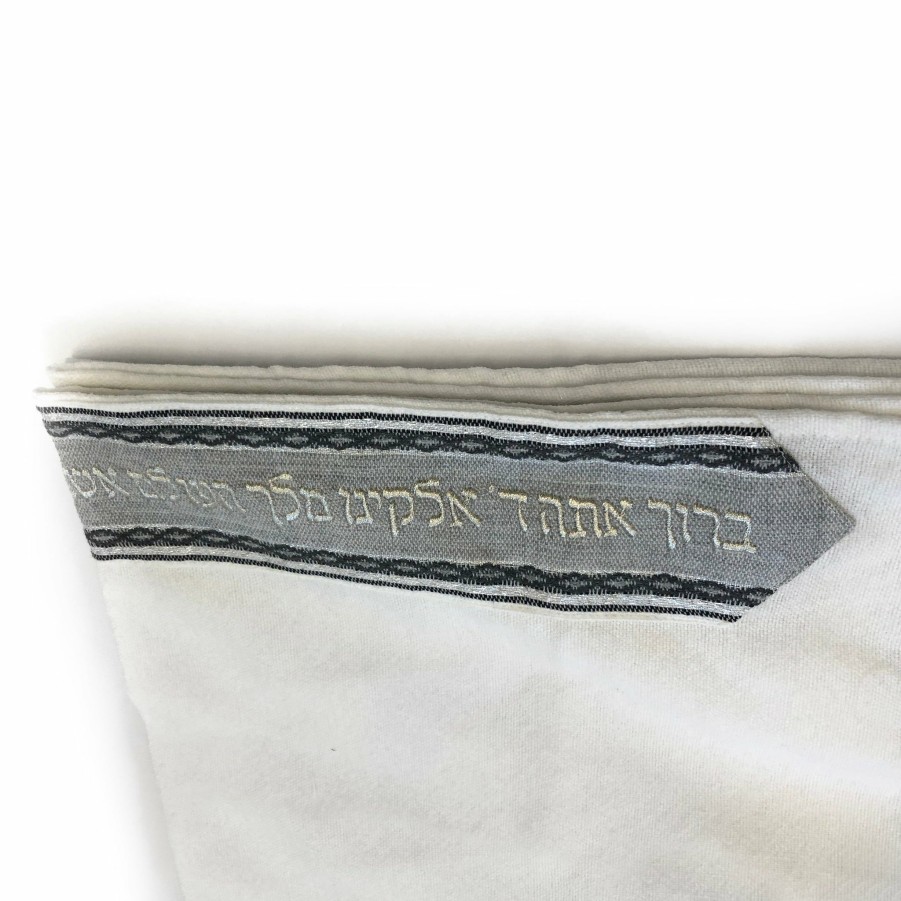 Gabrieli Tallits * | Gabrieli Tallit Gabrieli Premium Wool Tallit Gray & Silver Gabrieli Tallits