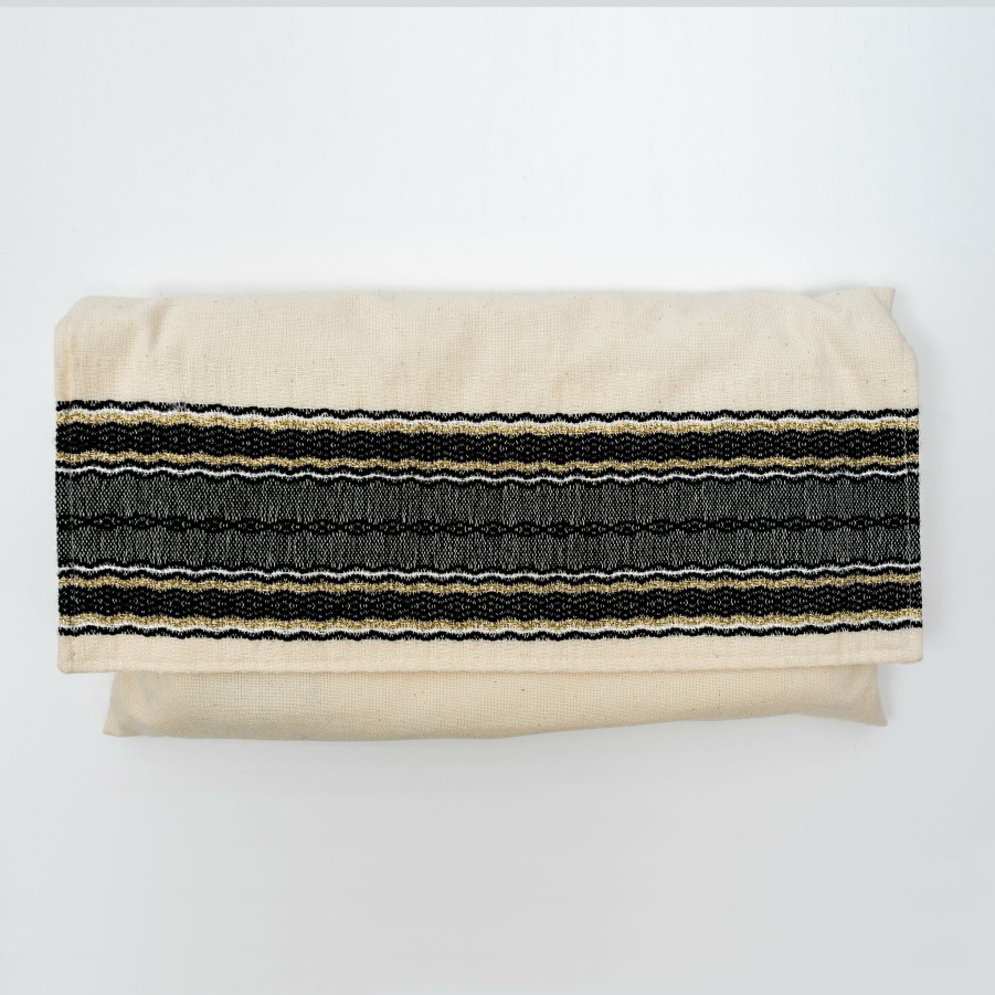 Elegant Gabrieli * | Gabrieli Tallit Adam Cotton Tallit Black And Gold On Off-White Gabrieli Tallits