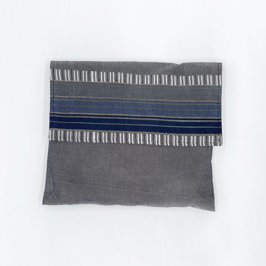 Gabrieli Tallits * | Gabrieli Tallit Ella Silk Tallit- Blues With Gold On Gray Gabrieli Tallits