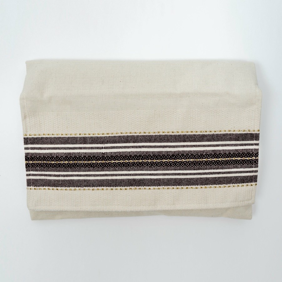 Elegant Gabrieli * | Gabrieli Tallit Gabrieli Tallits Elia Cotton Tallit Bordeaux With Gold On Off-White