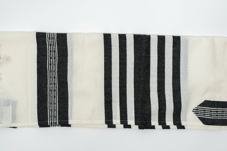 Gabrieli Tallits * | Gabrieli Tallit David Wool Tallit Wide Black Stripes Gabrieli Tallits