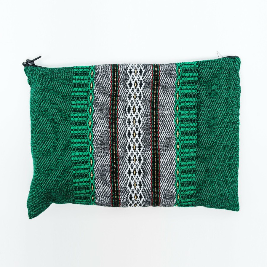 Gabrieli Tallits * | Gabrieli Tallit Gabrieli Tallits Elia Wool Tallit Grey With Gold On Green