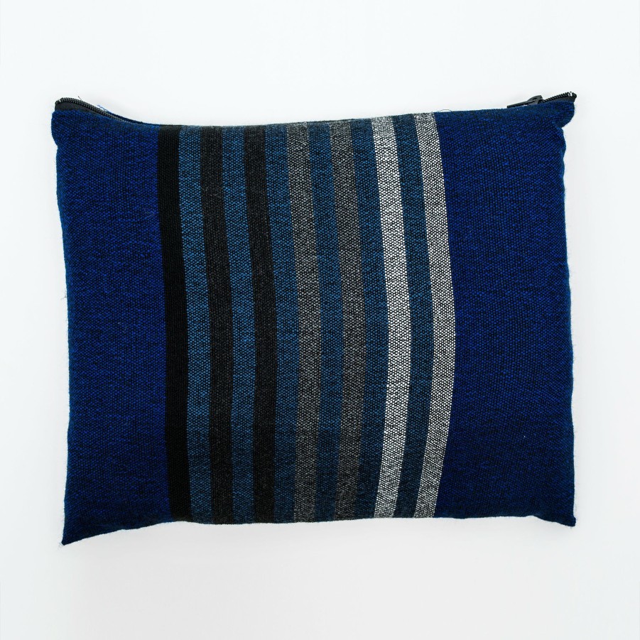 Gabrieli Tallits * | Gabrieli Tallit Gad Wool Tallit Grey Scale Stripes On Blue Gabrieli Tallits