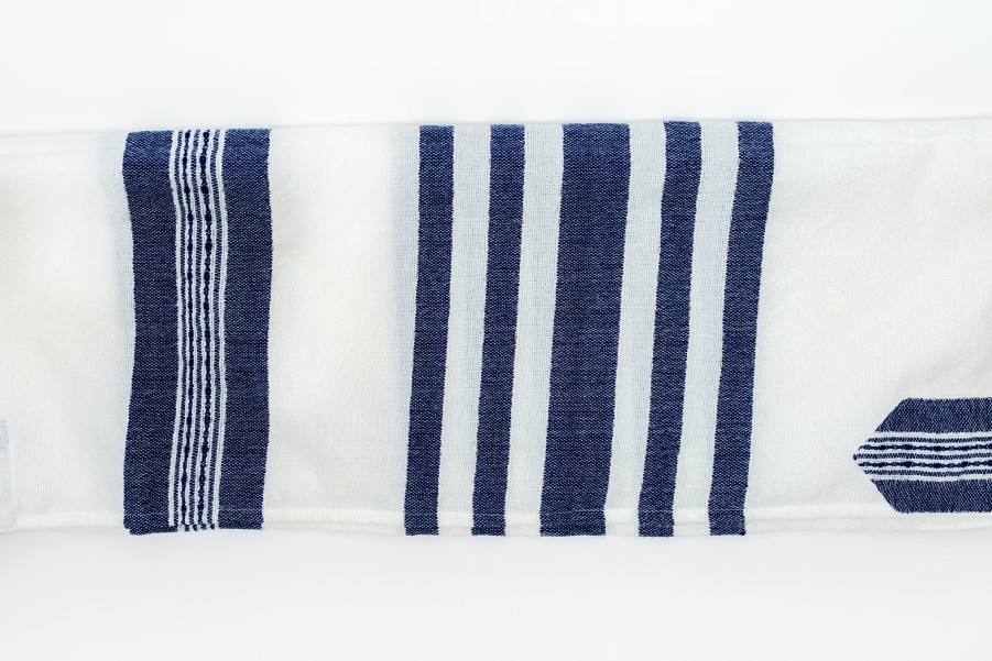 Gabrieli Tallits * | Gabrieli Tallit Gabrieli Tallits David Wool Tallit Wide Blue Stripes With Silver