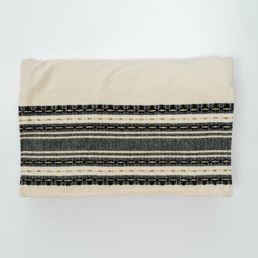 Elegant Gabrieli * | Gabrieli Tallit Samuel Cotton Tallit Black With Gold On Off-White