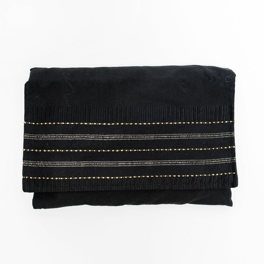 Gabrieli Tallits * | Gabrieli Tallit Elia Silk Tallit Gold And Silver On Black Gabrieli Tallits