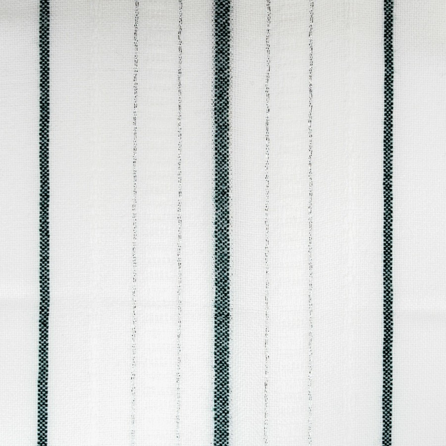 Home & Special Occasions * | Gabrieli Tablecloths Minimal Design Dark Green And Silver On White